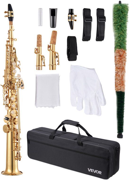 VEVOR Sopraansaxofoon Bb 23-toetsen Sax Beginnersset Draagtas Mondstuk
