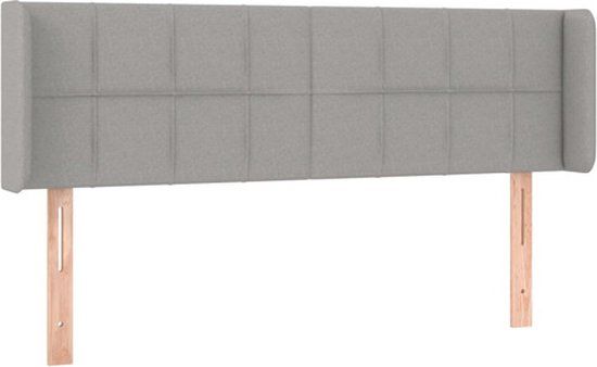 vidaXL Hoofdbord met randen 147x16x78/88 cm stof lichtgrijs