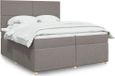 Prolenta Maison Exclusive - Boxspringbed met matras, taupekleurig, 200x200 cm, gestoffeerd