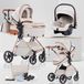 StarTech Kinderwagen 3-in-1 - Combinatiebuggy-reisysteem - Lichtgewicht en opvouwbaar - Multifunctioneel - Geschikt voor pasgeborenen tot 2 jaar - Tot 20 kg - Wit ruitpatroon
