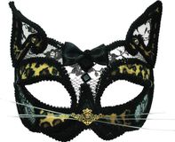 Multicolor Bristol Novelty Unisex Transparent Lace Leopard Mask (Black/Gold/Brown)