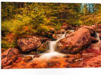 Merkloos / Sans marque PVC Schuimplaat - Waterval Bos Landschap - 75x50 cm - Forex - Rechthoekig