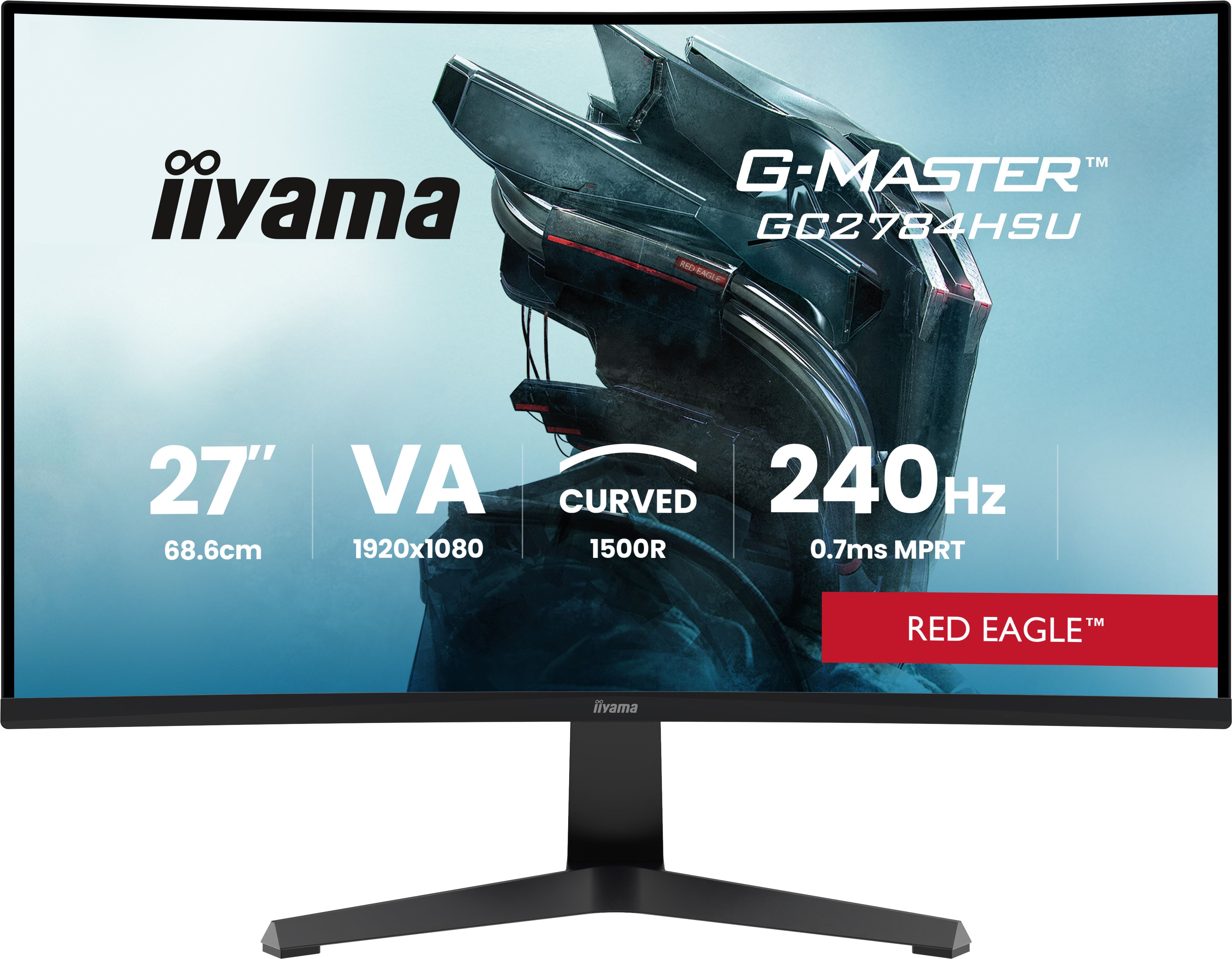 iiyama G-Master GC2784HSU-B1 Red Eagle - 27 inch - Full HD - VA - 240Hz - Curved - HDMI 2.1, HDR10