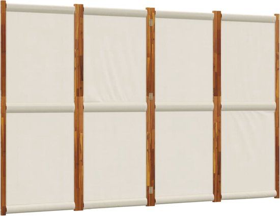 vidaXL Kamerscherm met 4 panelen - 280x180 cm - Lichtgrijs