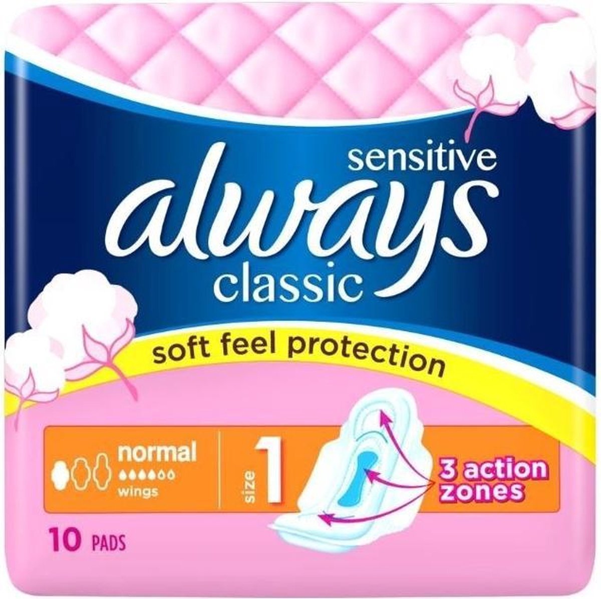 Always maandverband – Classic Normal Sensitive , 10 maandverbanden - 1 stuks