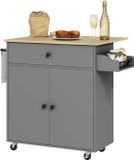 HOMCOM Keukeneiland - Spanplatte, MDF - 106L x 42B x 87H cm - Grijs