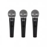 SubZero SZM-11S Dynamic Vocal Microphone with Switch, 3 Pack