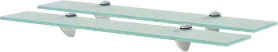vidaXL Zwevende Schappen - Set van 2 - 60x20 cm - Glas