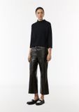 comma - dames - Uitlopende broek van imitatieleer - Zwart - Maat 40