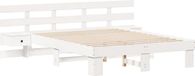 vidaXL Bedframe met hoofdeinde Wit 140 x 200 cm Massief grenenhout