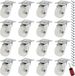 Chuehkak lot de 16 roulettes pivotantes de 40 mm, sans freins, roulettes de meubles, avec vis et tournevis, blanc