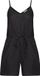ICHI IAFOXA PLAYSUIT Femme Combinaison Noir Coton Manches Courtes Printemps/Été 2025