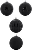 vidaXL - Kerstbal - Set - XXL - 4 stuks - Zwart - Ø 20 cm - Kunststof