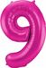 Folat Verjaardag Leeftijd folieballon - 9 jaar - roze - 86 cm - cijferballon groot