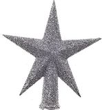 Decoris - Kerstboom piek zilver glitter 12 cm