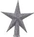 Decoris - Kerstboom piek zilver glitter 12 cm