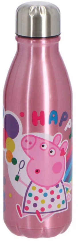 4KidsOnly Peppa Pig Drinkfles Roze Aluminium 0.60 L