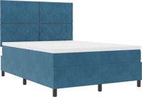 vidaXL Boxspringbed met matras, donkerblauw, 140 x 200 cm, fluweel