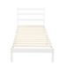 Amazon Basics Massief Grenen Platformbedframe met Geribbeld Hoofdeinde, Modern, Eenvoudig te Monteren, Kinderen, Eenpersoons, Wit, 90cm x 190cm x 88cm