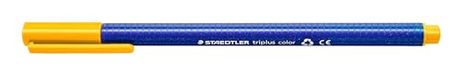 Staedtler Triplus Viltstiften 323 – 110, driehoekig vat in kartonnen doos, wasbaar, ca. 1 mm, 10 stuks, zonnegeel