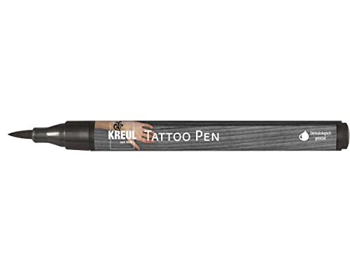 Kreul 62105 - Tattoo Pen zwart, lijndikte 0,5-3 mm, cosmetische inkt op waterbasis, blijft tot 5 dagen zitten, dermatologisch getest, veganistisch, parabeenvrij