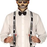 Fiestas Guirca Bretels Skeleton Halloween Unisex Zwart/Wit Polyester One Size