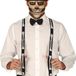 Fiestas Guirca Bretels Skeleton Halloween Unisex Zwart/Wit Polyester One Size