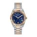 Guess Heren Horloge GW0265G12 Staal Bi-color Rosegoud Quartz en Blauwe Wijzerplaat