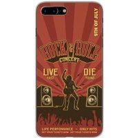 Rock and roll Bedrukt siliconen hoesje compatibel met Apple iPhone 7 Plus