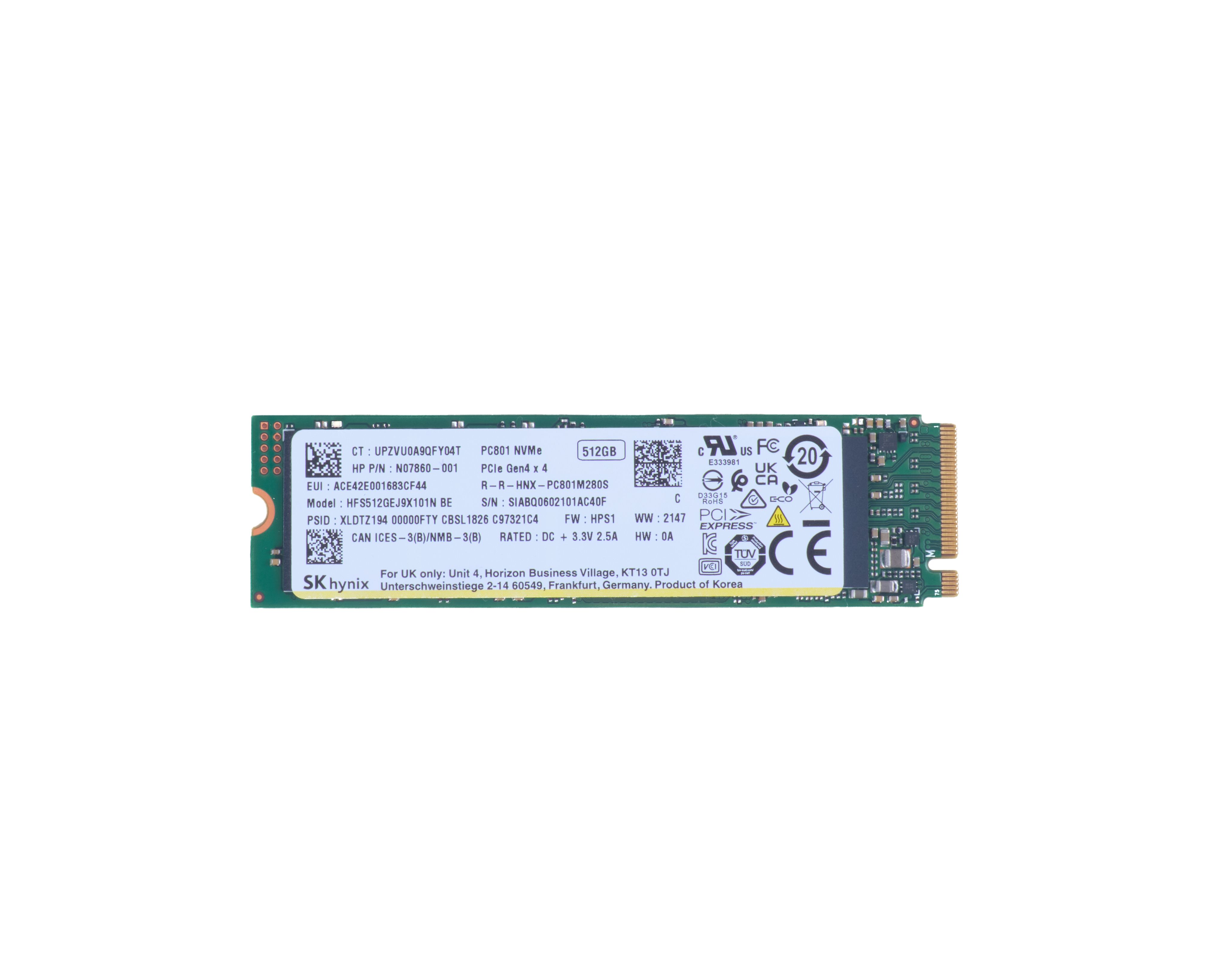 HP 512 GB PCIe-4x4 SSD