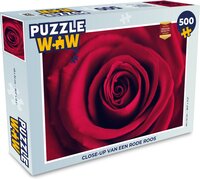 MuchoWow Puzzel Close-up van een rode roos - Legpuzzel - Puzzel 500 stukjes
