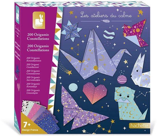 Janod - Les Ateliers Du Calme - Creatief knutselpakket - 200 Origami sterrenbeelden