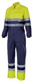 VELILLA P151703XL Tweekleurige overall, hoge zichtbaarheid, marineblauw en neongeel, maat 3XL