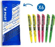 Pilot FriXion Light Uitwisbare Highlighter Set - 6 Stuks (2 Geel, 2 Roze, 2 Groen)