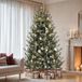 YITAHOME 1,8 m kerstboom met afstandsbediening, voorversierde kunstkerstboom met scharniertechnologie, 1176 gemengde PE/PVC-punten, 35 dennenappels, 300 lampen en 11 lichtmodi