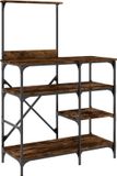 vidaXL Bakkersrek 90x40x132 cm bewerkt hout en metaal gerookt eiken