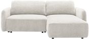 Vente-unique Canapé d'angle gauche en tissu chenille blanc cassé PLUFATI