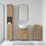 Maison Exclusive - Ensemble de meubles de salle de bain composé de 3 pièces, modèle ZWOLLE, aspect chêne artisanal