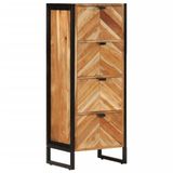Maison Exclusive Armoire de salle de bain exclusive - Dimensions : 40 x 30 x 100 cm. Fabriquée en bois massif d'acacia et en fer