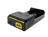 Nitecore NEW i2 acculader, twee-schachtlader voor accu's, laadstation voor thuis en in de auto, zwart