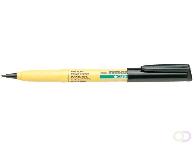 Pentel Viltstift NM10 textiel rond zwart 1mm