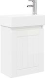 vidaXL Badkamermeubel met kraan Hoogglans Wit 45,5 x 25,5 x 84 cm