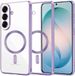 Techsuit Hoesje geschikt voor Samsung Galaxy S26 Plus - Luxury Crystal Back Cover - Geschikt voor MagSafe - Transparant/Lichtpaars