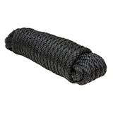 Extreme Max 3008.0034 Solid Braid MFP Utility Rope - 1/2" x 100', zwart