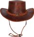 Urban 5884 Cowboyhoed van echt leer, westernhoed voor heren en dames van echt rundleer, vormbare rand en verstelbare kinriem, Kastanje, M