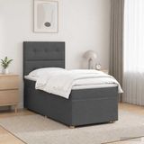 vidaXL Boxspringbed met matras Donkergrijs 100 x 200 cm Stof