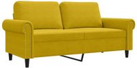vidaXL Tweezitsbank 140 cm fluweel geel