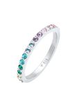 Elli Ring Dames Band Regenboog Meerkleurig 925 Sterling Zilver