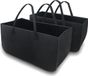 Unyqoos® set de 2 paniers en feutre – sacs en feutre noirs (5 mm) pour courses et bois, grands paniers de rangement multifonctionnels