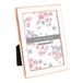 Laura Ashley 4x6 witte emaille fotolijst, roségouden metalen rand met ezel